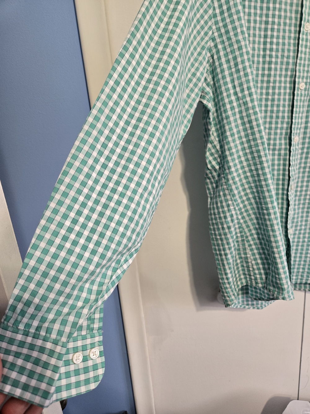 Brooks Brothers Regent Fit Green Gingham Button Down Shirt Mens XL 100% Cotton - Picture 4 of 7